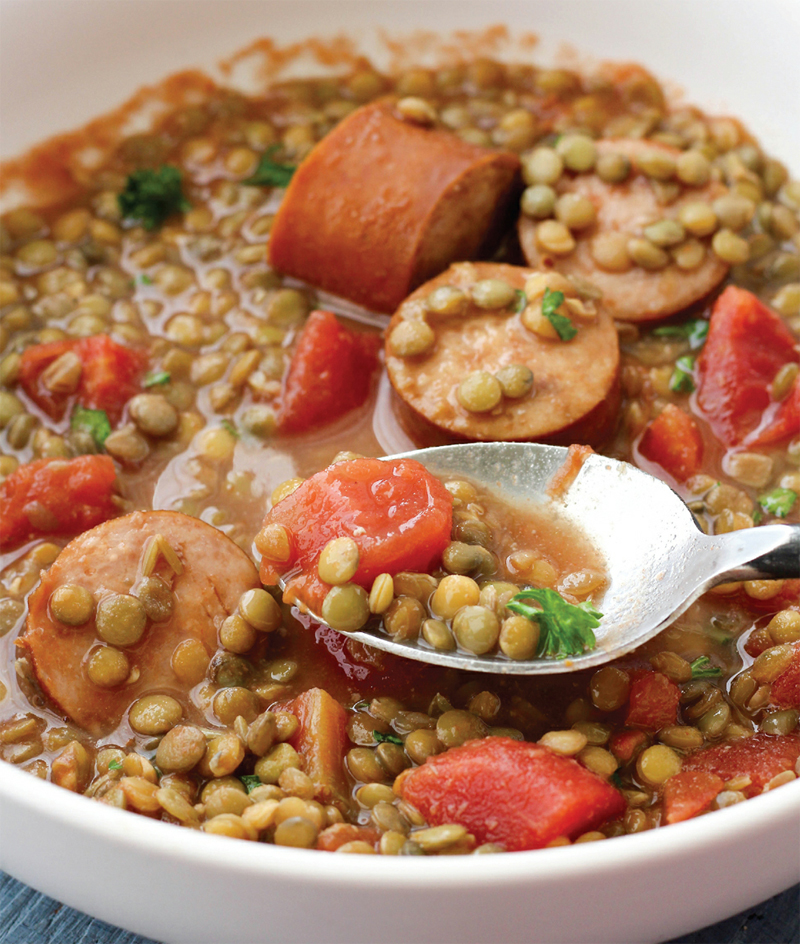 Hearty lentil and sausage stew recipe