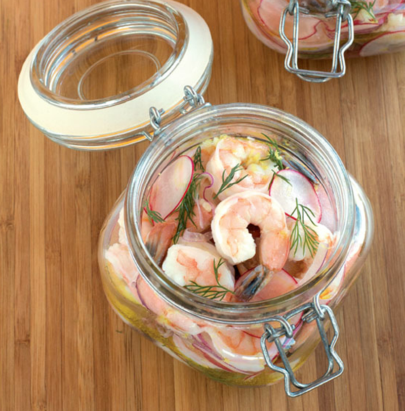 Quick pickled shrimp with radishes recipe