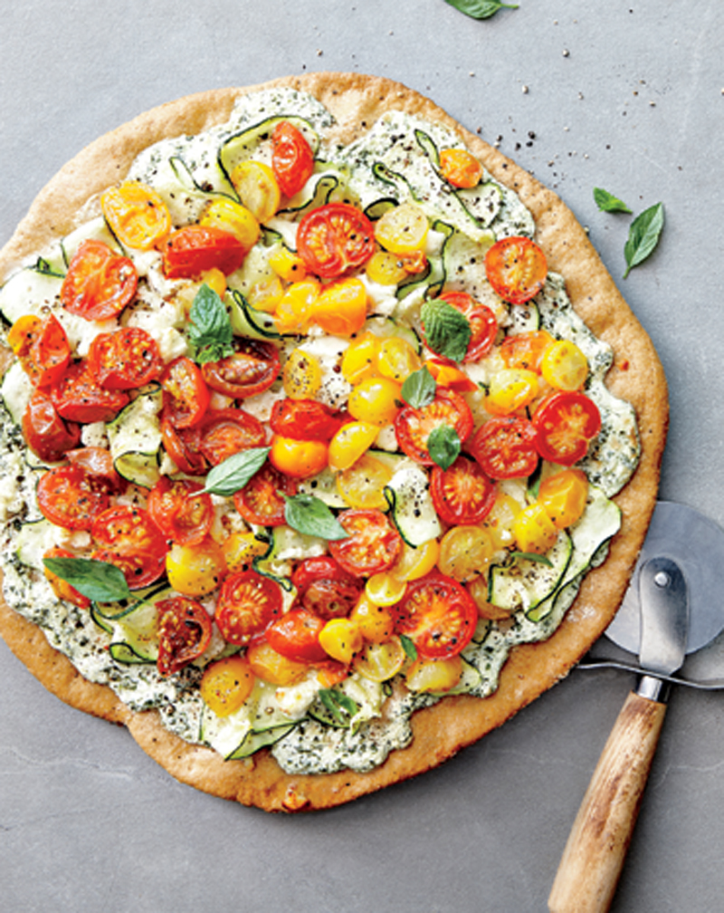 Zucchini-ricotta pizza recipe