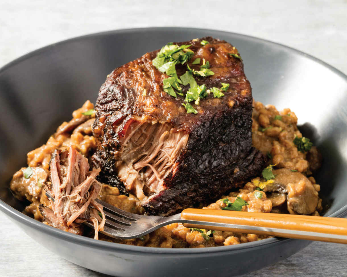 Braised short ribs with wild mushroom farrotto recipe