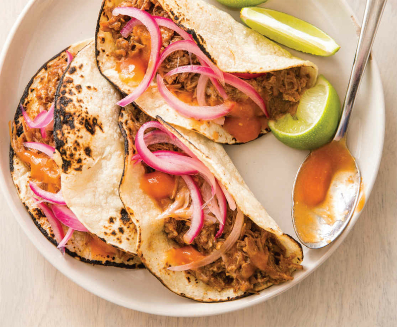 Citrus-braised pork tacos recipe