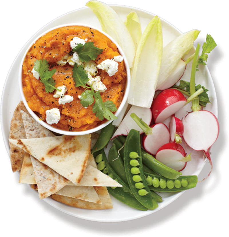 Creamy carrot dip with crudites recipe