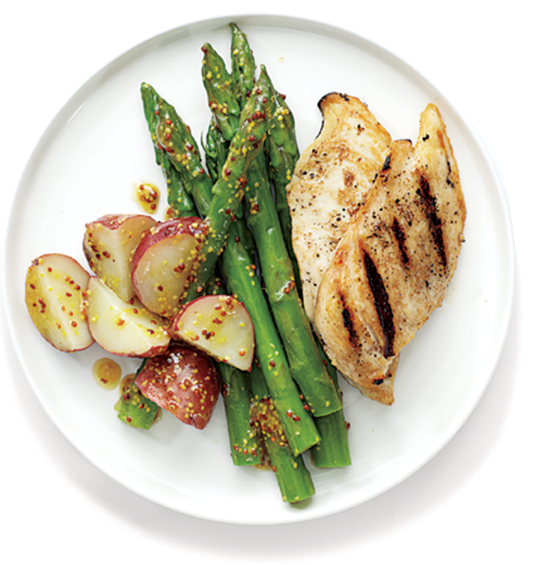 Grilled chicken and spring vegetables recipe