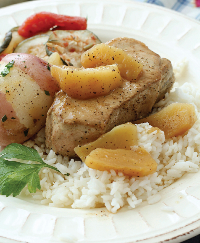 Pork chops and apple slices recipe
