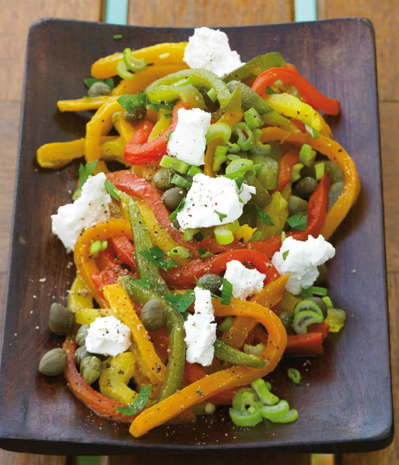 Broiled bell pepper & goat cheese salad recipe