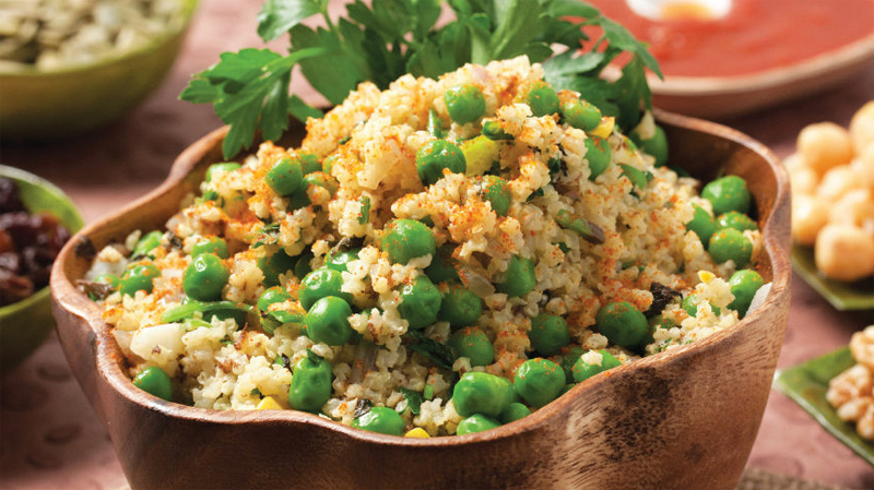 Green pea millet couscous recipe