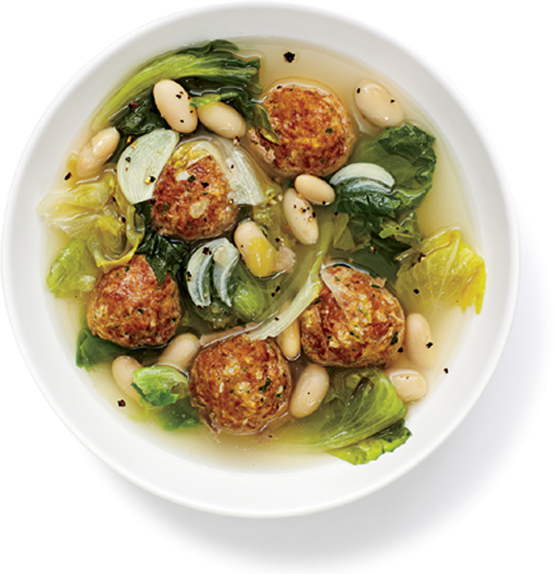 Lemony meatball and escarole soup recipe