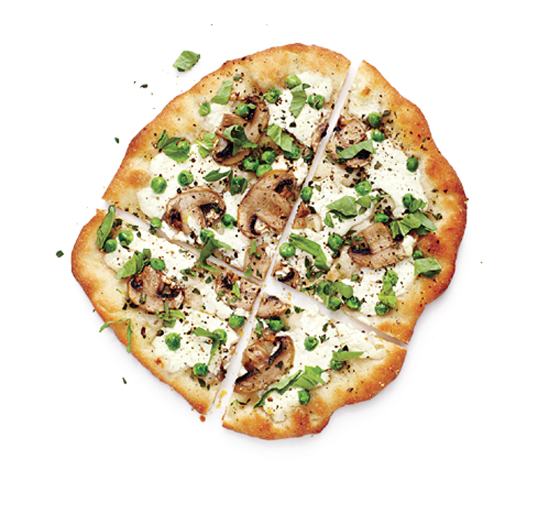 Mushroom and pea pizza recipe