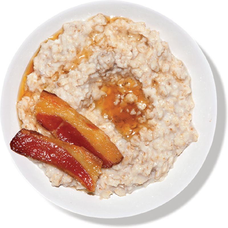 Oatmeal with bacon and maple syrup recipe
