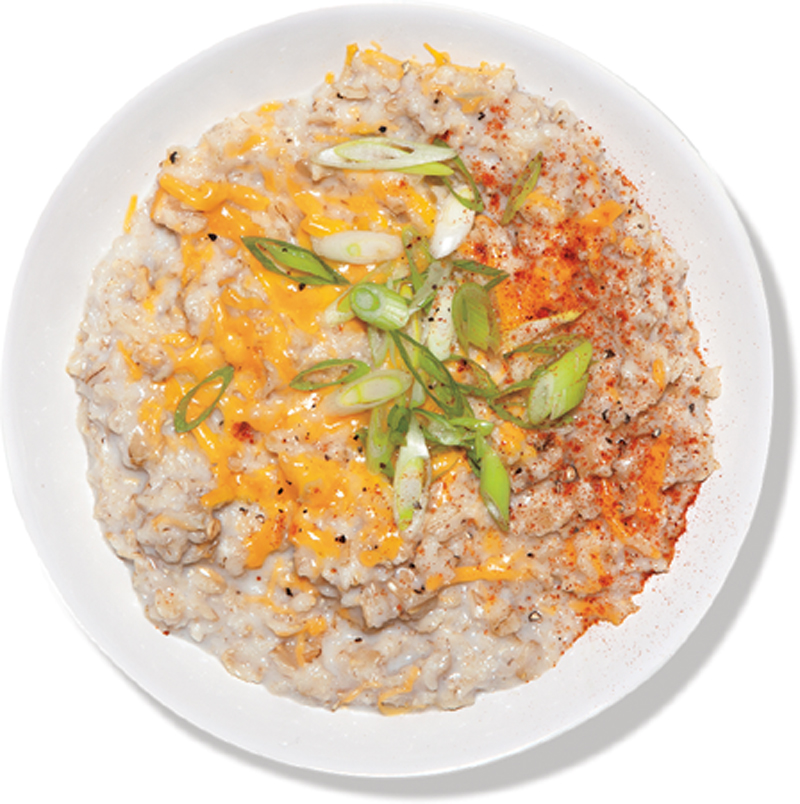 Oatmeal with cheddar and scallion recipe