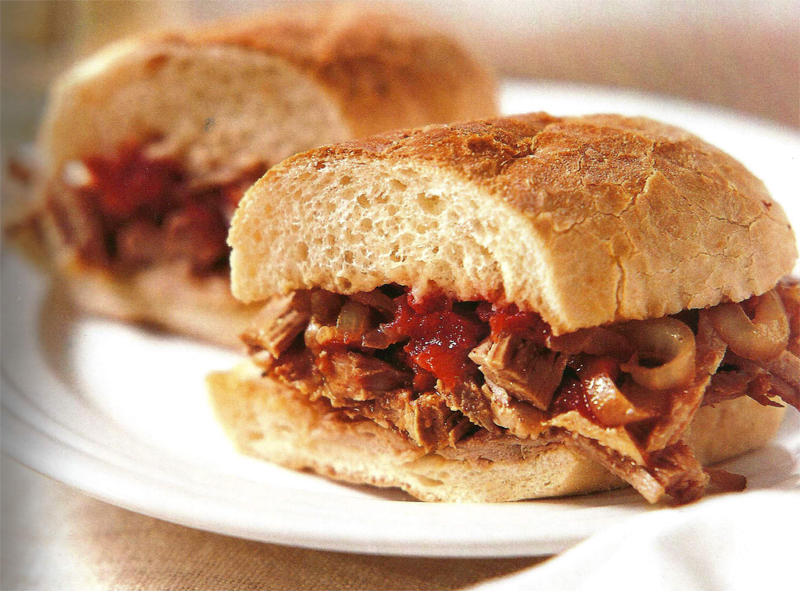 Peppery pork sandwiches recipe