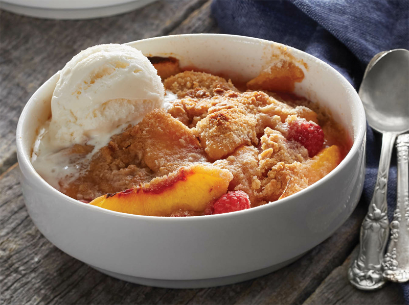 Raspberry-peach crumble recipe