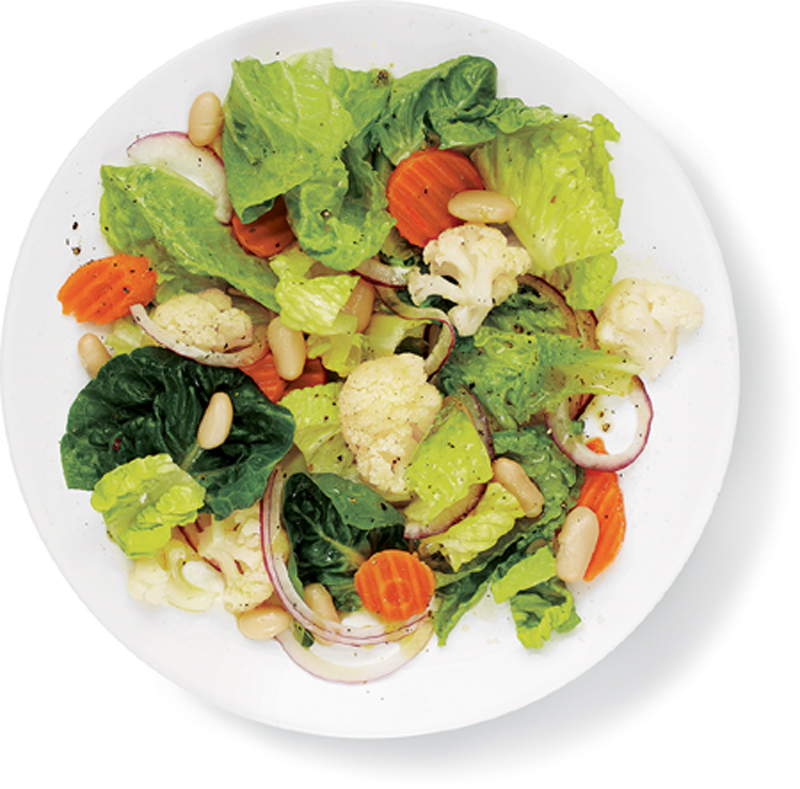 Romaine with pickled vegetables recipe