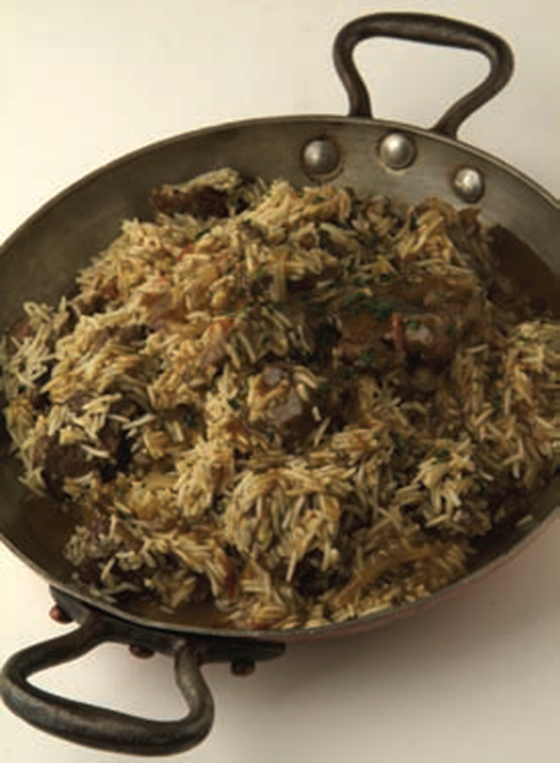 Spiced stewed lamb and basmati recipe