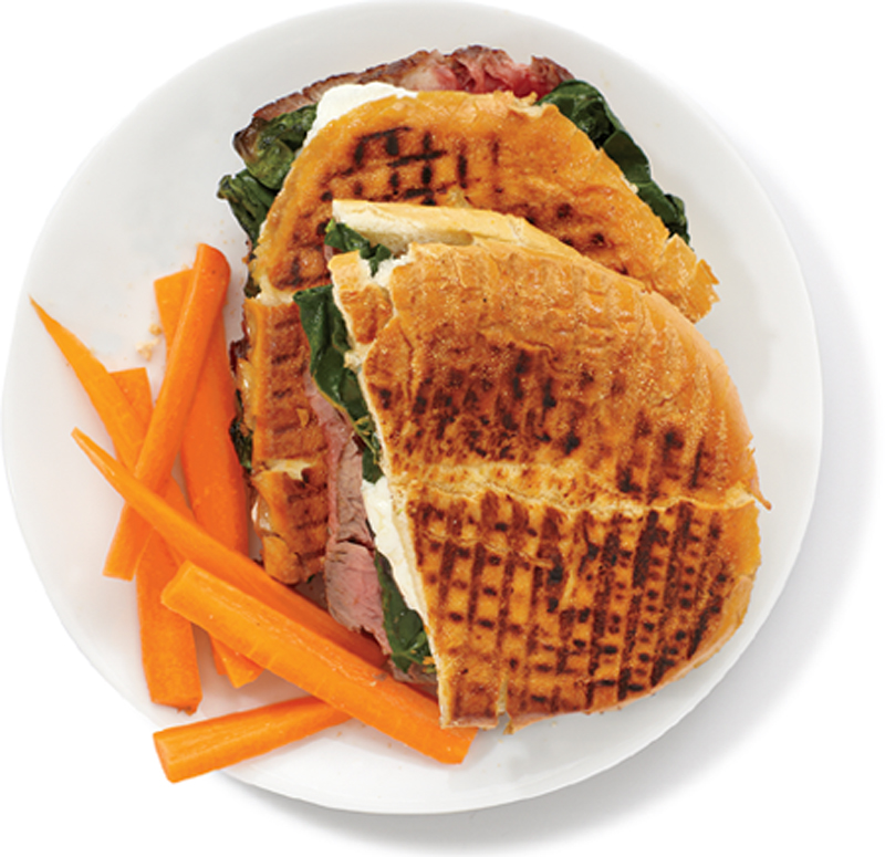 Steak and swiss chard panini recipe