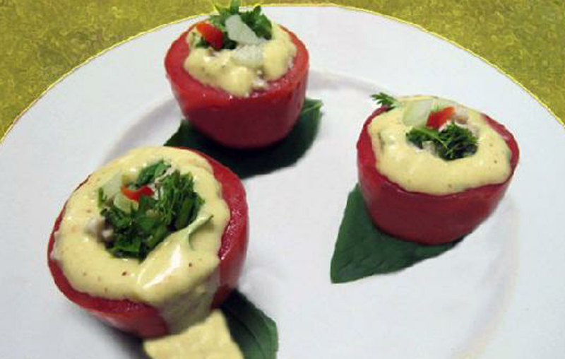 Tomatoes with mayonnaise sauce recipe