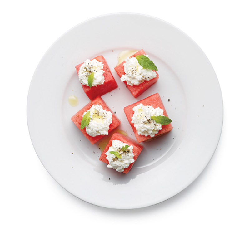 Watermelon-ricotta bites recipe