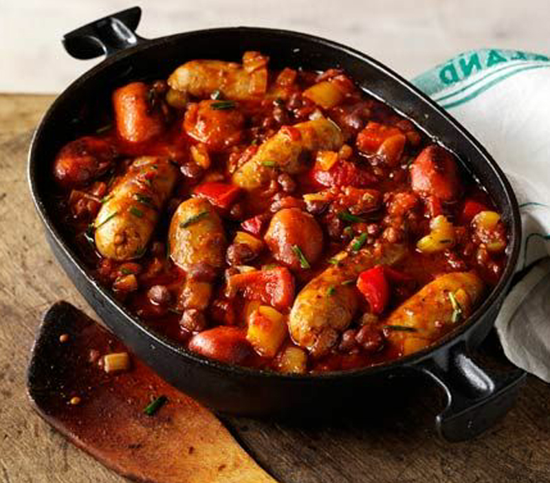 Big bean and sausage casserole recipe