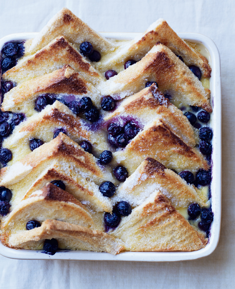 Blueberry bread and butter pudding recipe