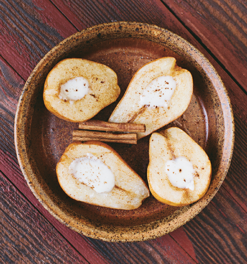 Cinnamon ginger baked pears recipe
