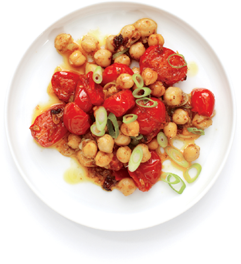 Curried tomatoes and chickpeas recipe