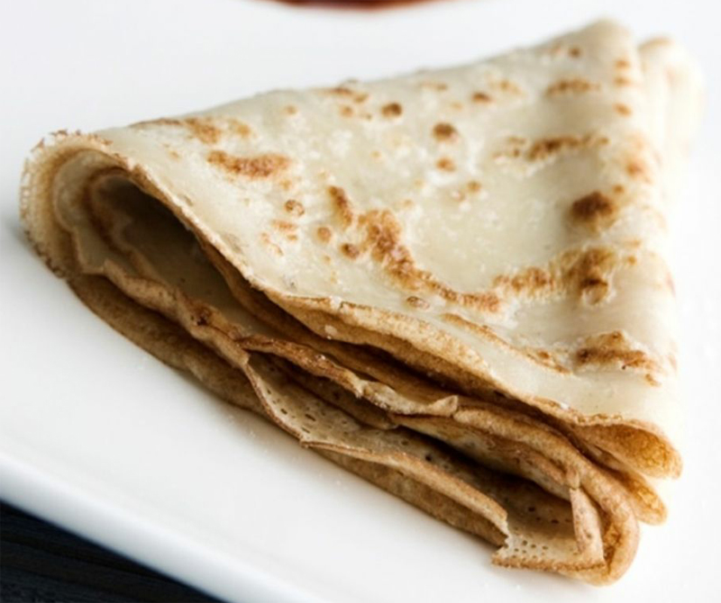 French crepes with goat cheese and caramel apples recipe