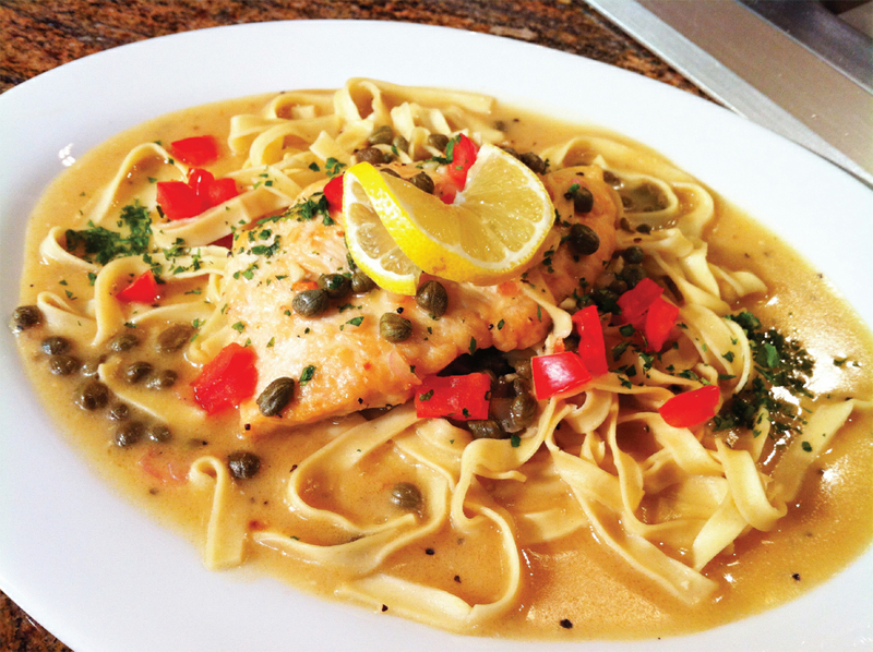 Lemon caper chicken with egg noodles recipe