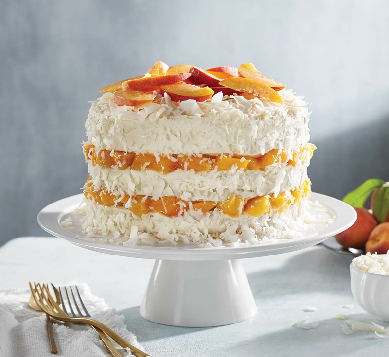 Peach-coconut cake recipe