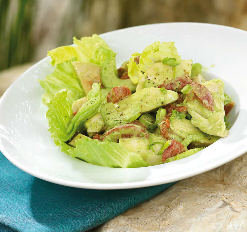 Roast chicken with pesto cream salad recipe