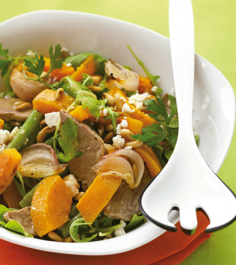 Roast pork & pumpkin salad recipe