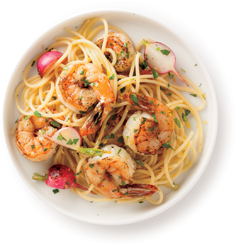 Shrimp and tarragon spaghetti recipe
