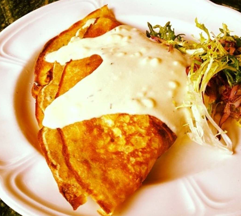 Chicken and cheese crepe recipe