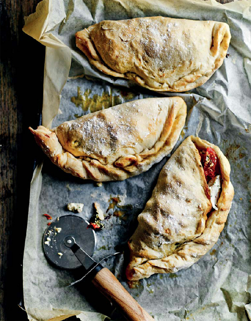 Chicken, cherry tomato, spinach & feta calzone recipe