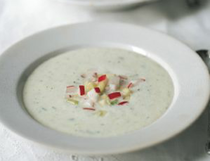 Cucumber soup with a crunch recipe