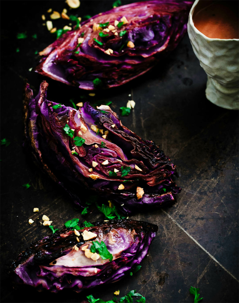 Roasted red cabbage wedges recipe