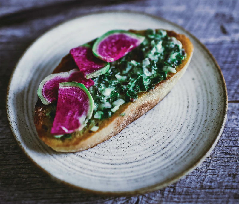 Stove top toast with truffled ramp butter recipe