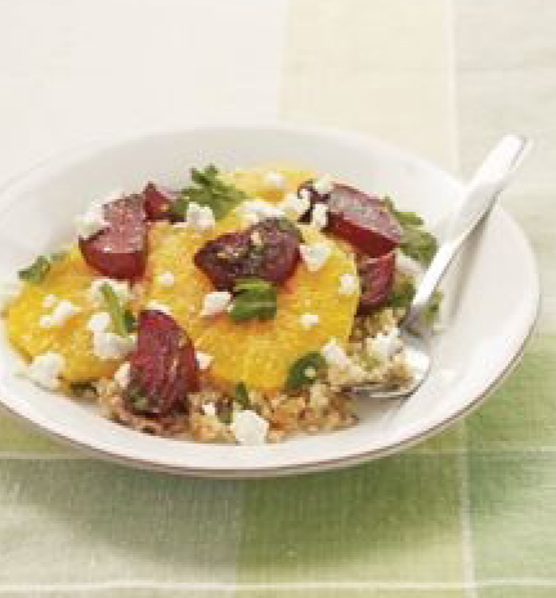 Beet, bulgur, and orange salad with parsley vinaigrette recipe