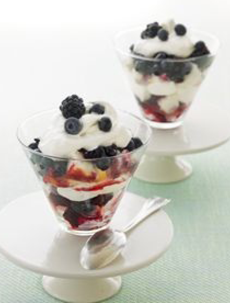 Berry-lime-angel food mini trifles recipe