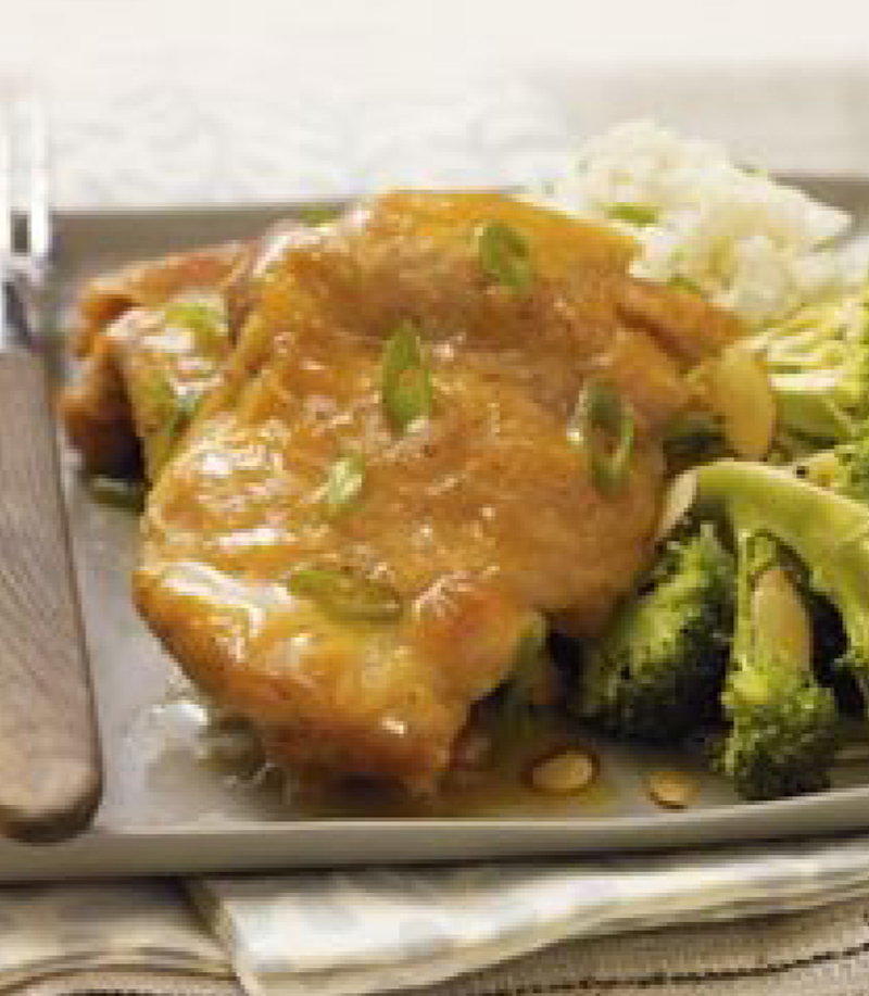 Chicken thighs with orange-ginger glaze honey recipe