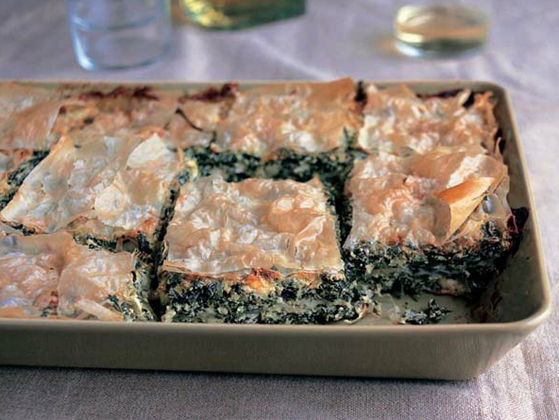 Greek three cheese, spinach & onion potpie recipe
