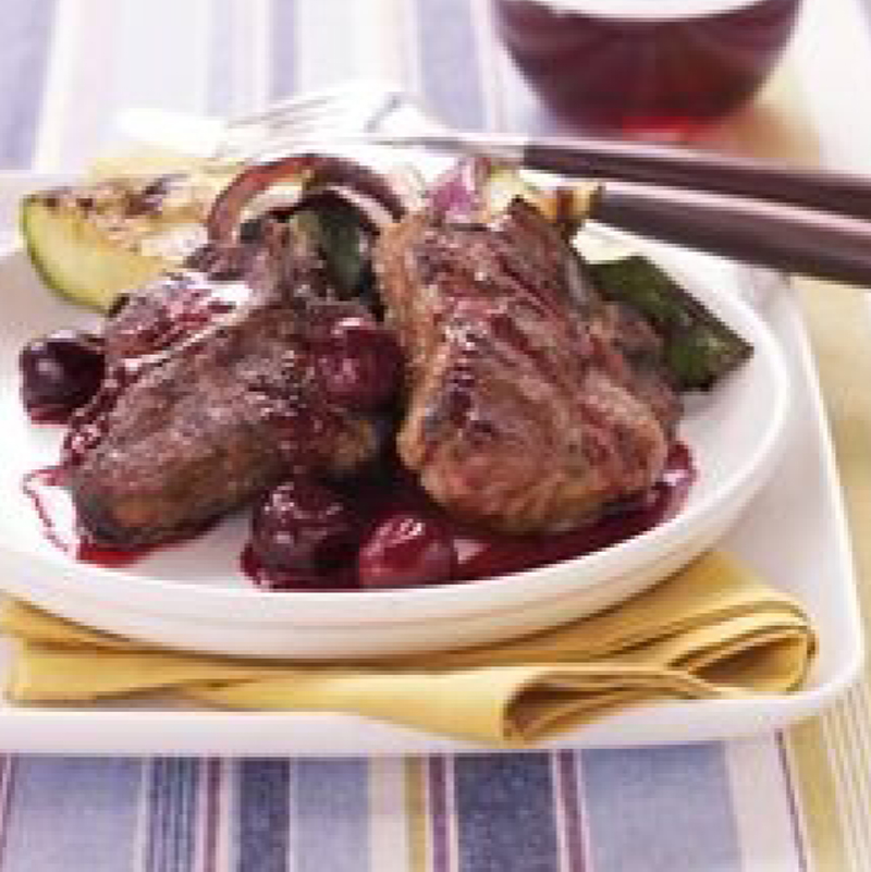 Grilled lamb chops with cherry port sauce recipe