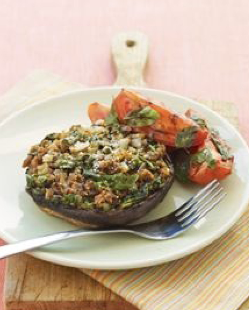 Grilled stuffed portobello mushrooms recipe