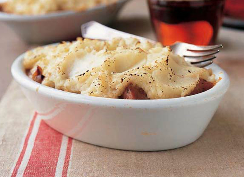 Sausage & mash potpie with roasted onion gravy recipe