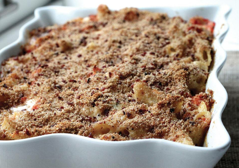 Lobster macaroni pie with bacon bread crumbs recipe