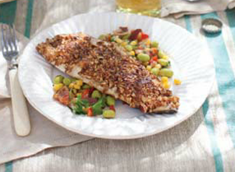 Pecan-crusted trout recipe