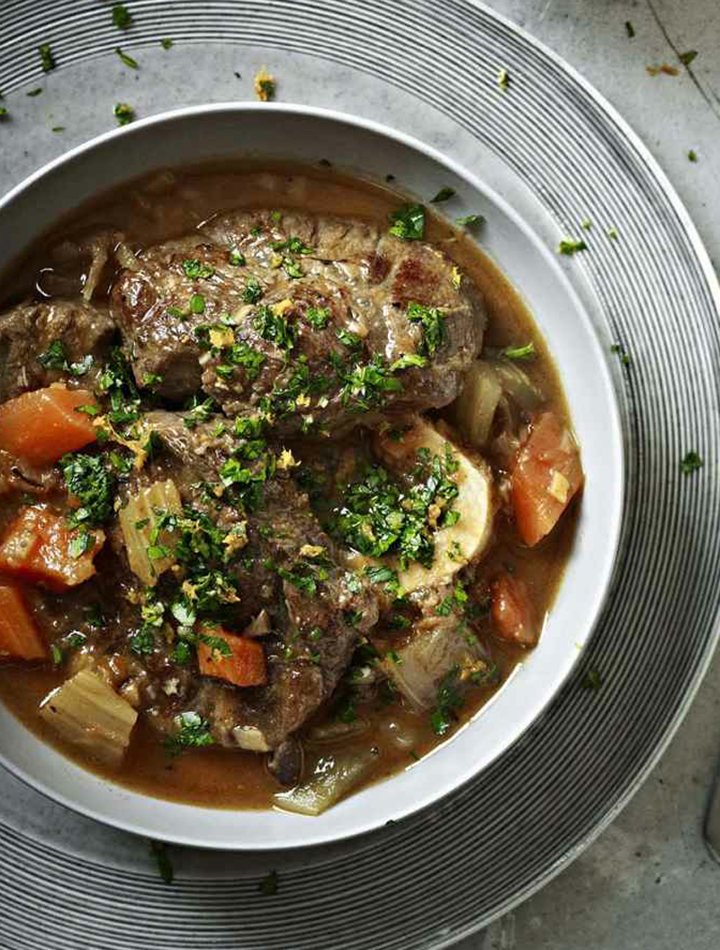 Slow cooked beef with orange gremolata recipe