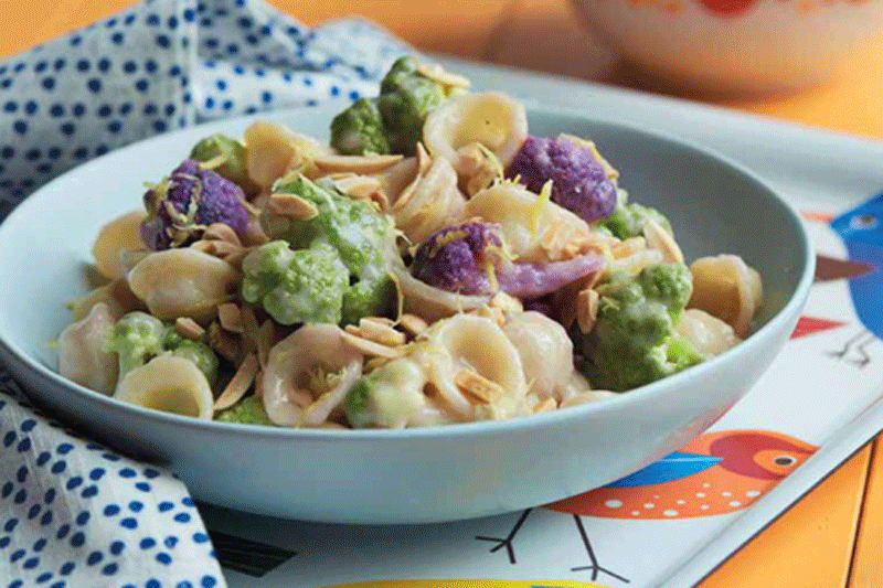 Cauliflower with orecchiette & almonds recipe