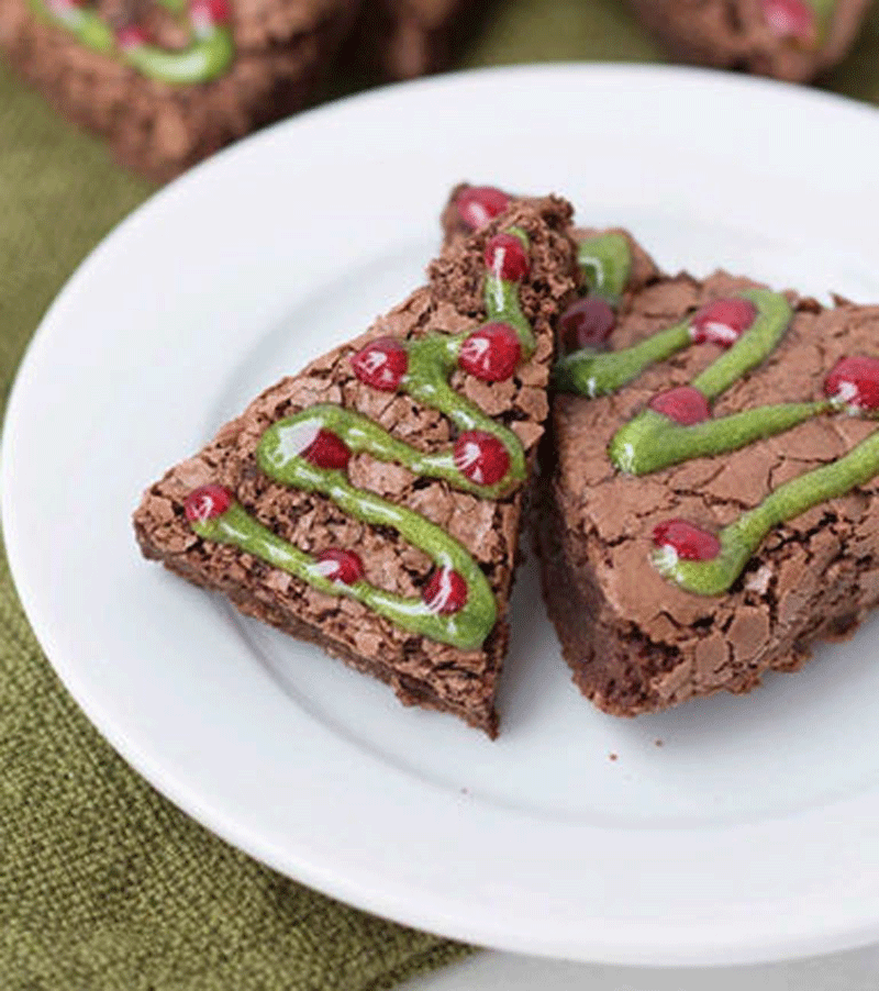 Christmas tree brownies recipe