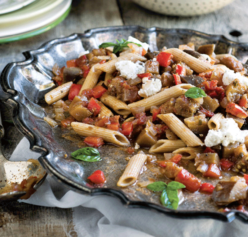 Eggplant caponata penne recipe