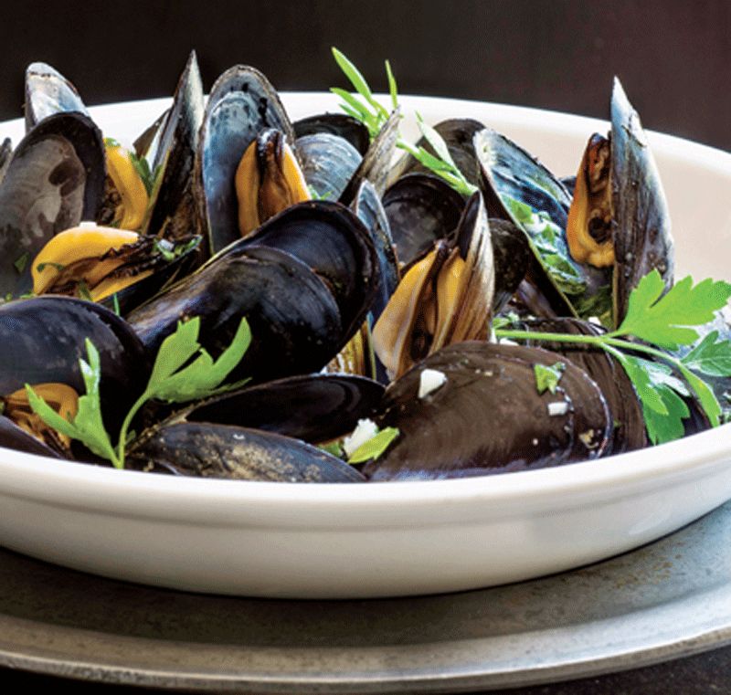 Mussels in brodo with roasted parsley butter cauliflower recipe